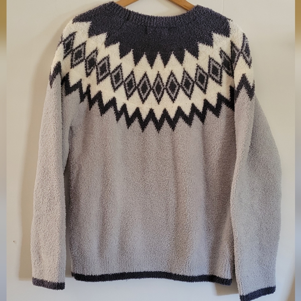 Barefoot Dreams CozyChic Nordic Pullover Sweater Ocean Multi Super Soft Cozy NWT - Picture 5 of 12